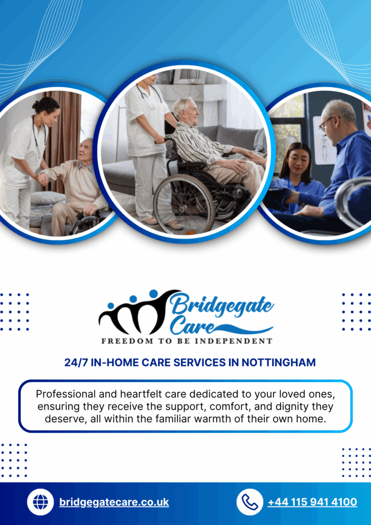 Blue and White Modern Elderly Home Care Poster